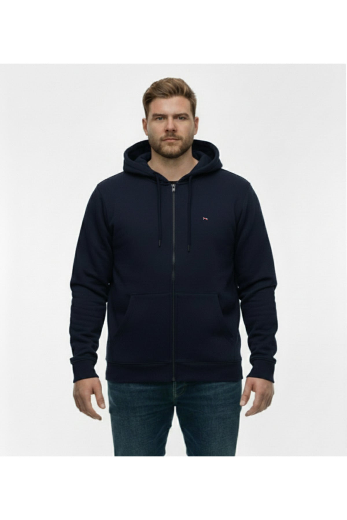 Büyük Beden Kapşonlu Fermuarlı Kışlık Sweatshirt