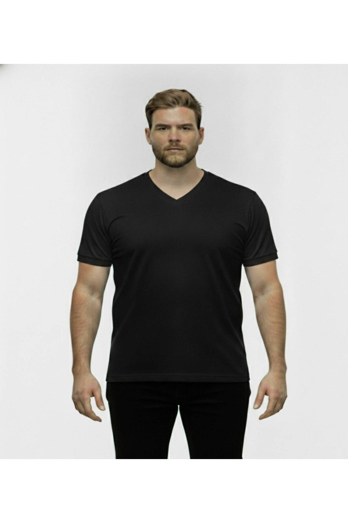 Büyük Beden V Yaka Tshirt