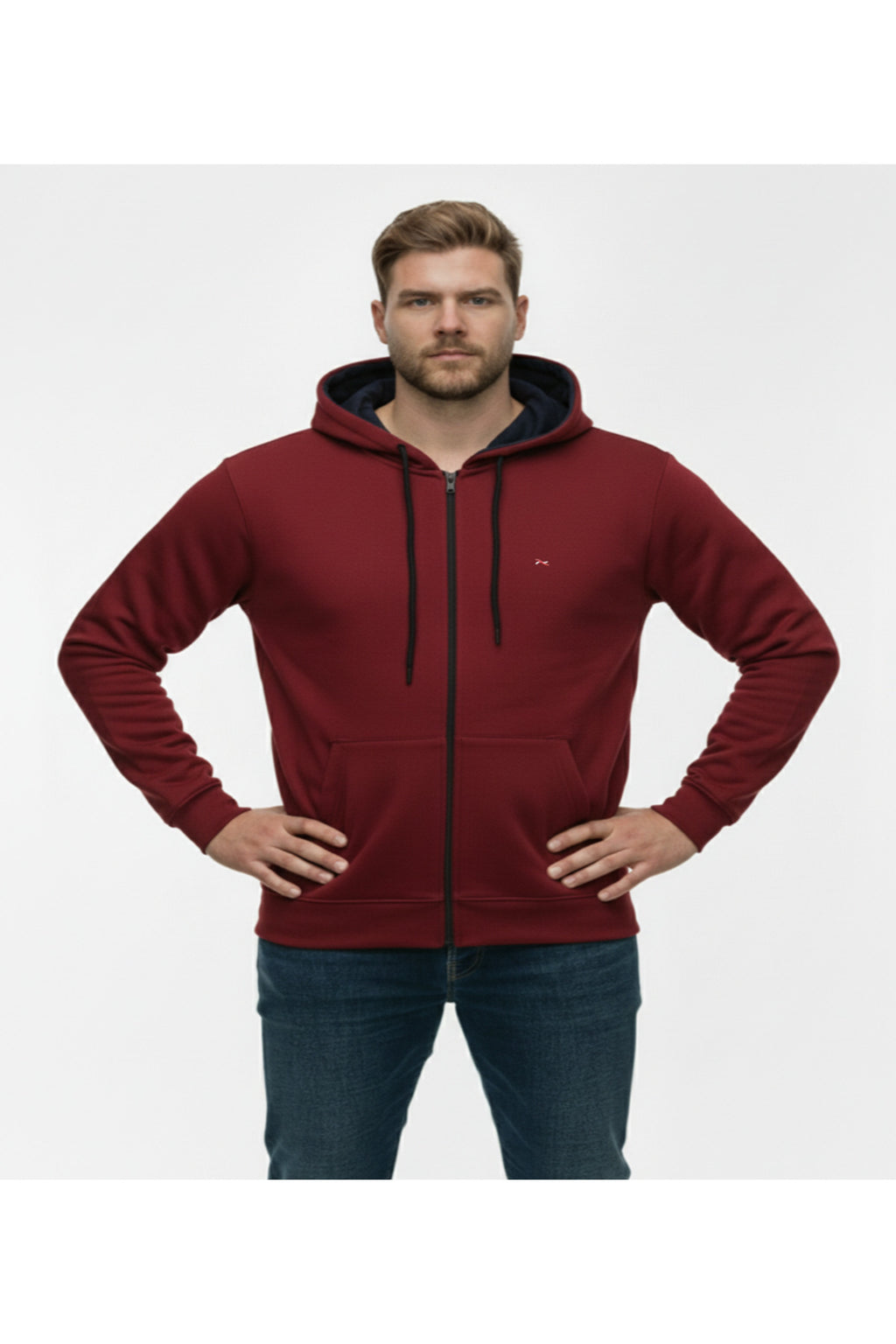 Büyük Beden Kapşonlu Fermuarlı Kışlık Sweatshirt
