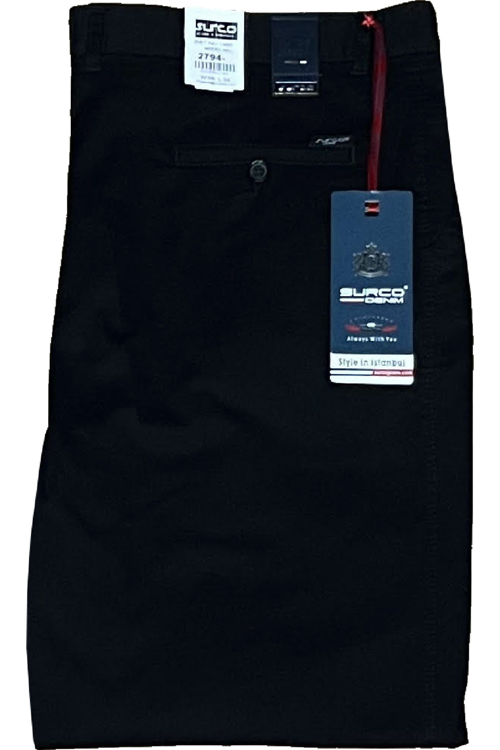 Büyük Beden Erkek Siyah Likralı Chino Gabardin Pantolon