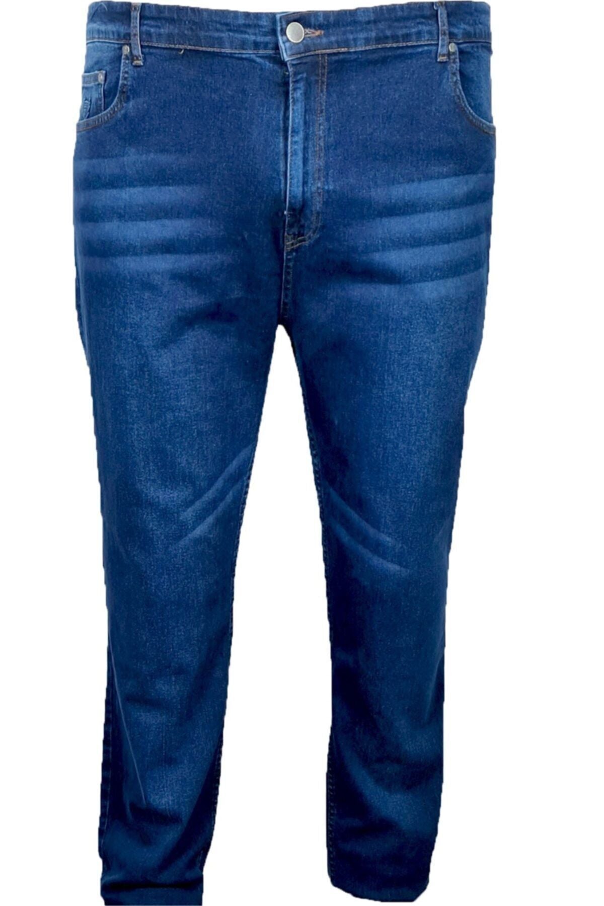 Erkek Indigo Büyük Beden Mevsimlik Likralı Kot Pantolon