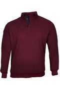 Büyük Beden Kışlık Polo Yaka Sweatshirt Bordo