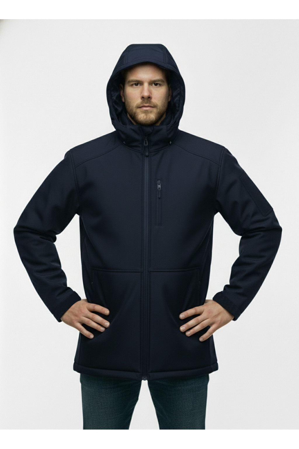 Büyük Beden Softshell Su Geçirmez Kapuşonlu Erkek Kaban 3XL-8L