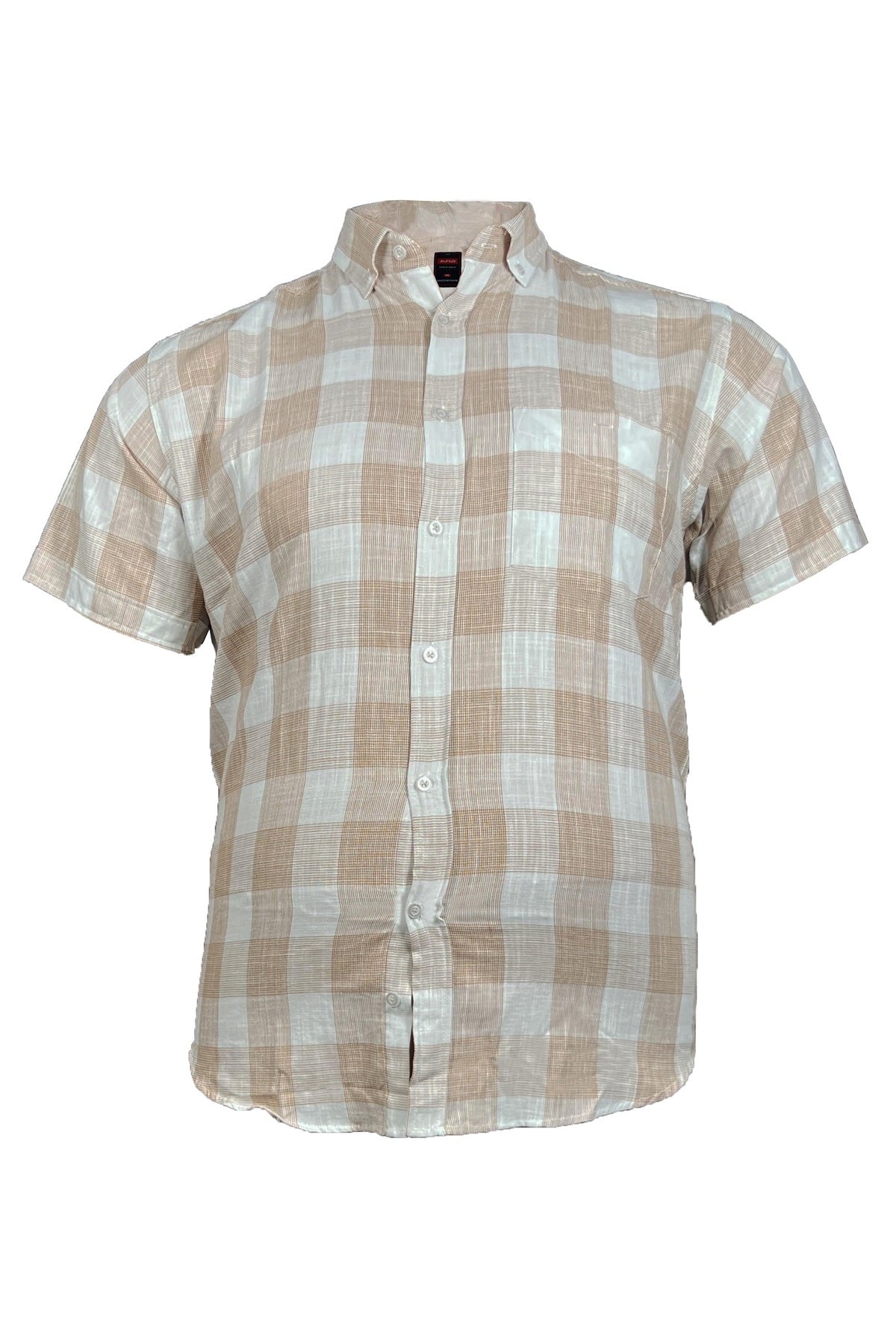 Büyük Beden Kısa Kollu Kareli Gömlek