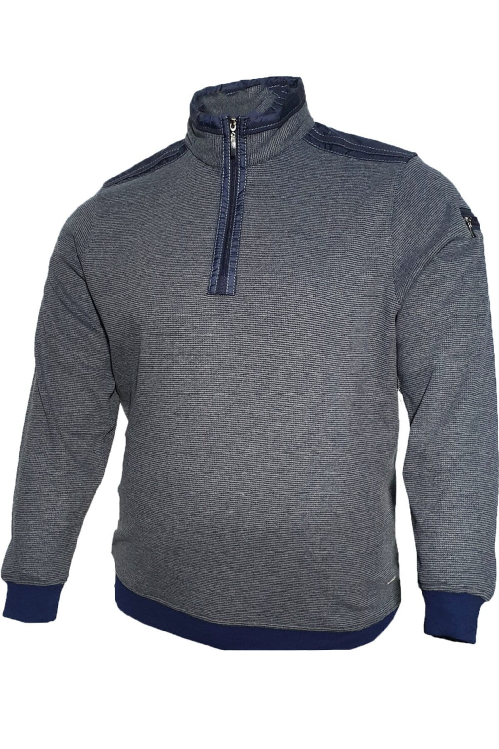 Erkek Büyük Beden Yakası Fermuarlı Kışlık Sweatshirt
