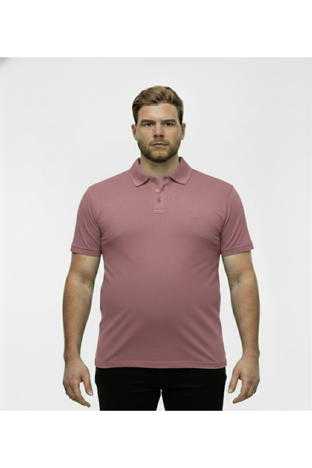 Büyük Beden Likralı Polo Yaka Lakost T-shirt