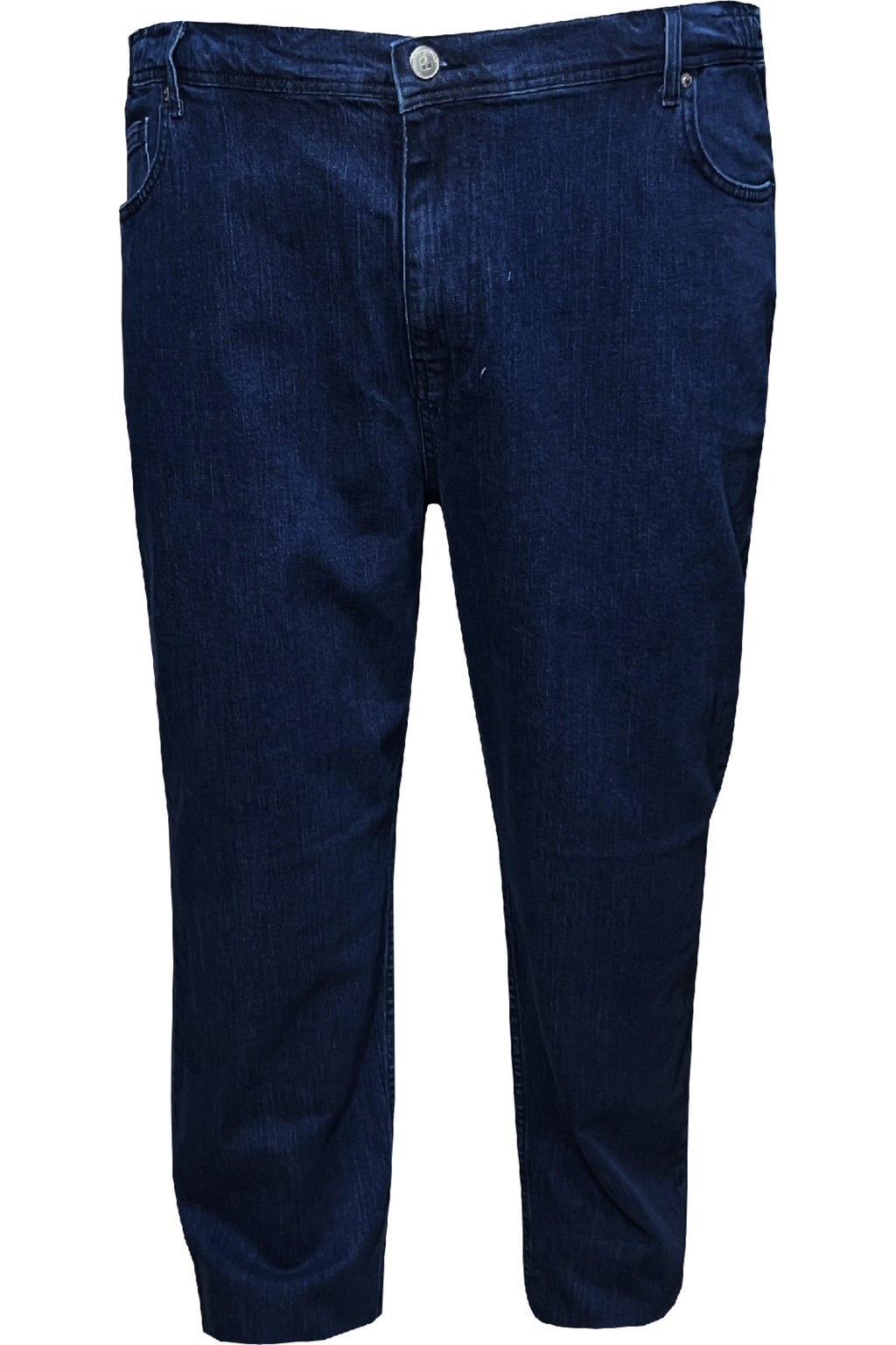 Büyük Beden Beli Yarım Lastikli Likralı Kot Pantolon