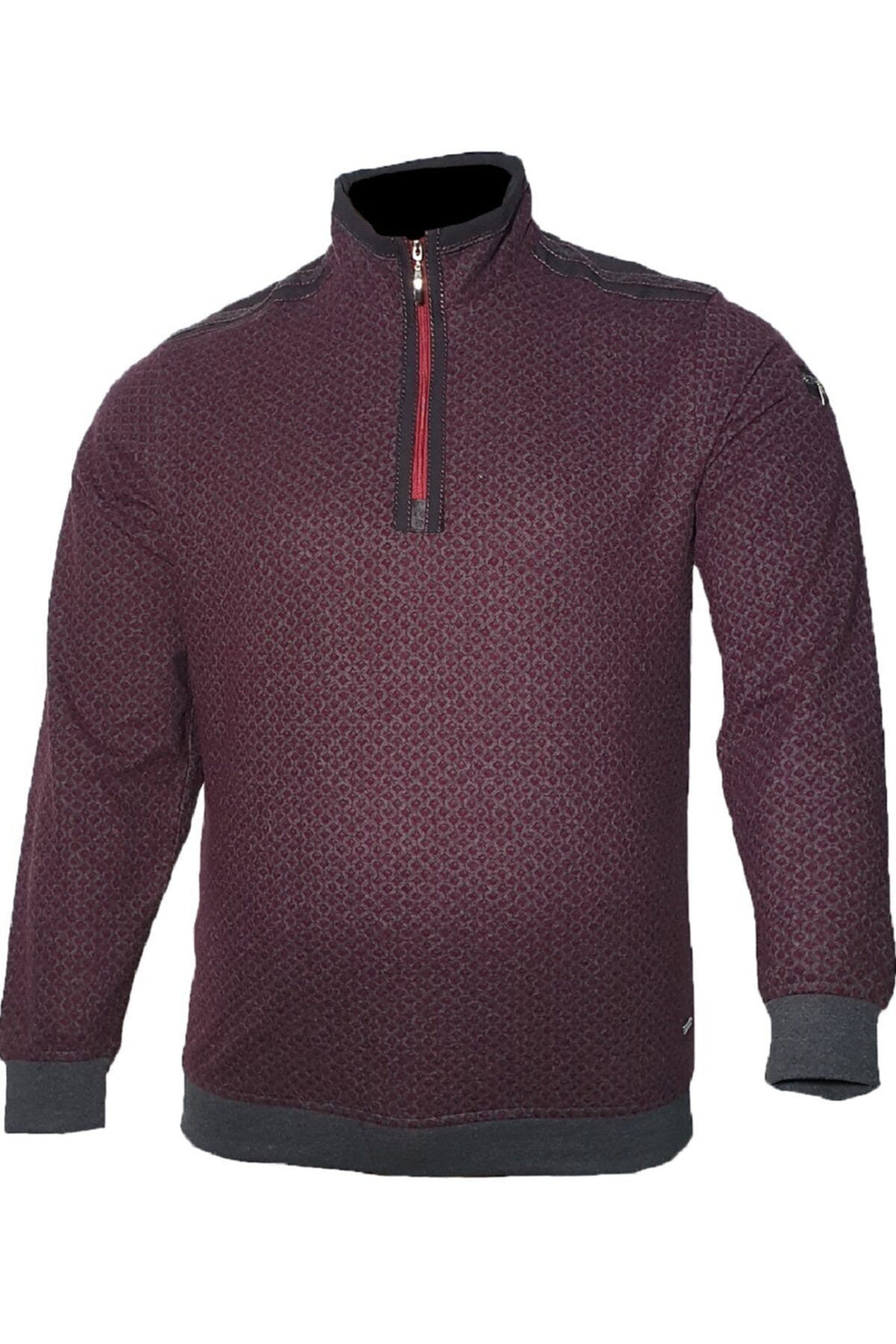 Erkek Büyük Beden Yakası Fermuarlı Kışlık Sweatshirt