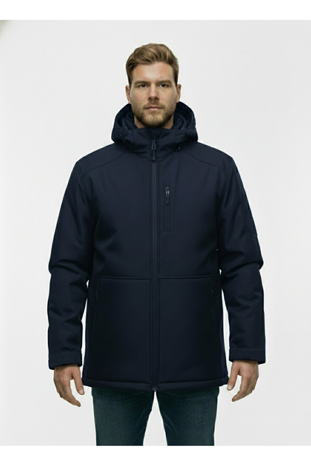 Büyük Beden Softshell Su Geçirmez Kapuşonlu Erkek Kaban 3XL-8L