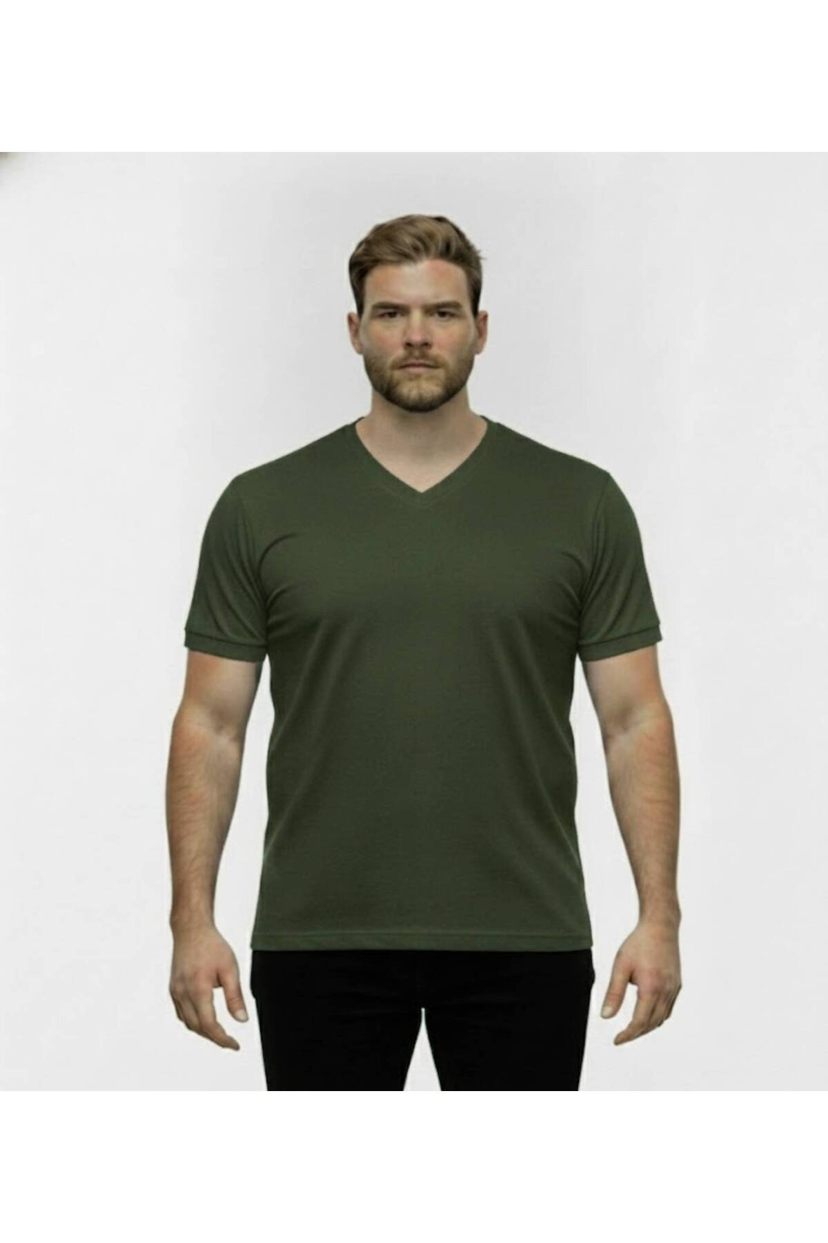 Büyük Beden V Yaka Tshirt