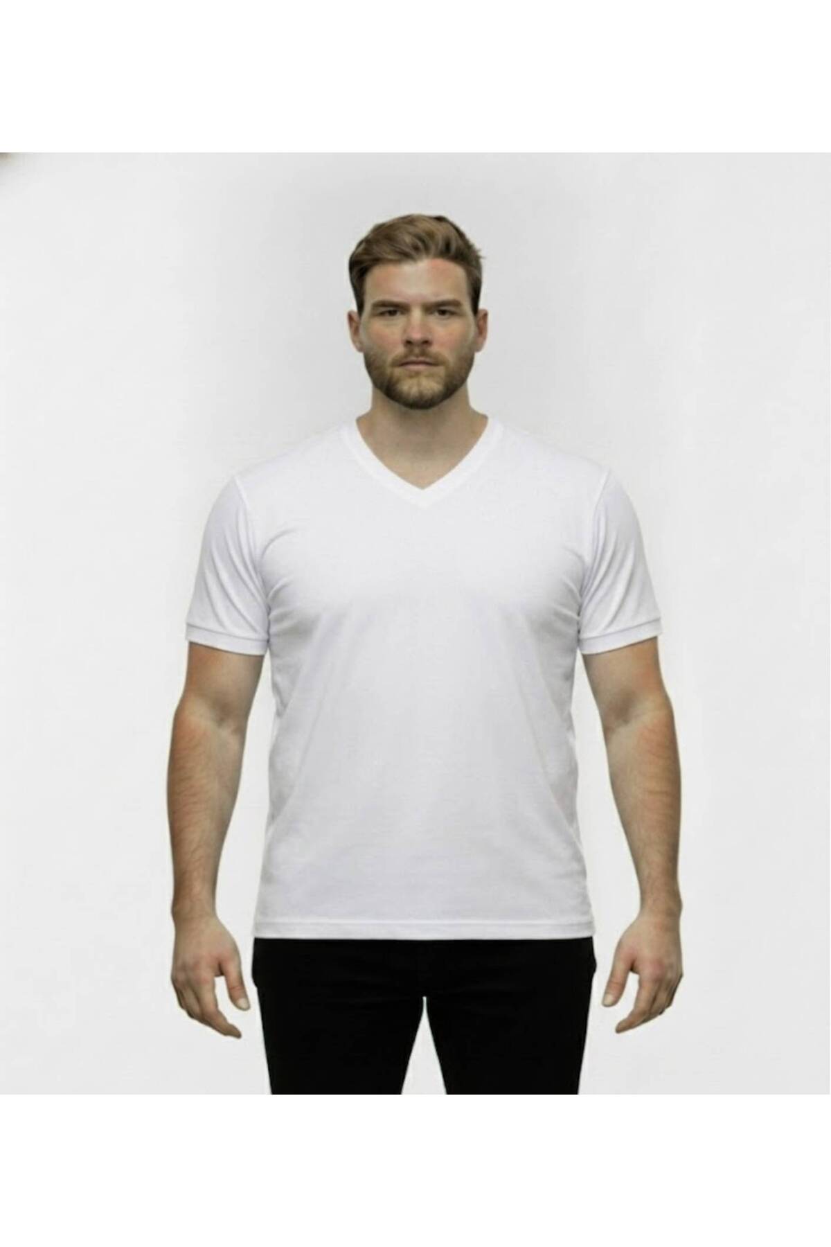 Büyük Beden V Yaka Tshirt