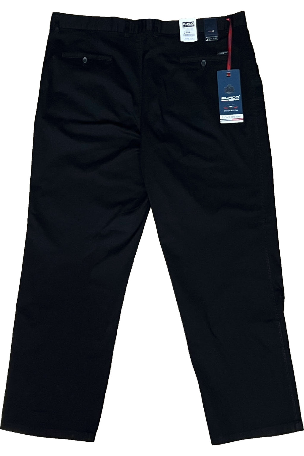 Büyük Beden Erkek Siyah Likralı Chino Gabardin Pantolon
