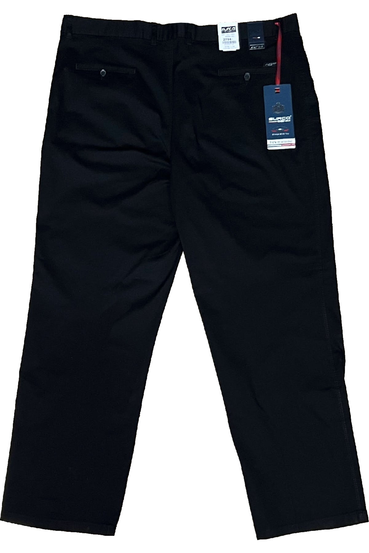 Büyük Beden Erkek Siyah Likralı Chino Gabardin Pantolon