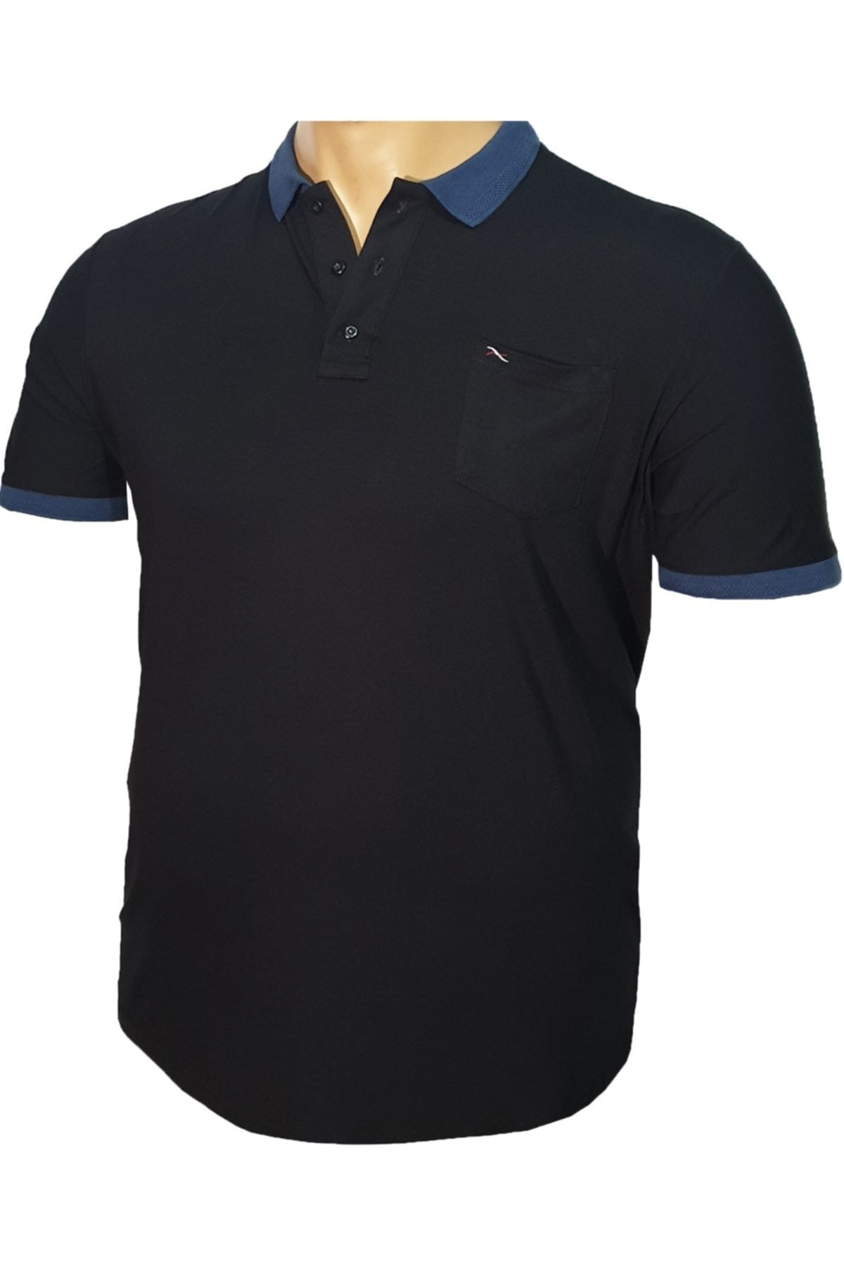 Erkek Büyük Beden Likralı Polo Yaka Penye T-shirt