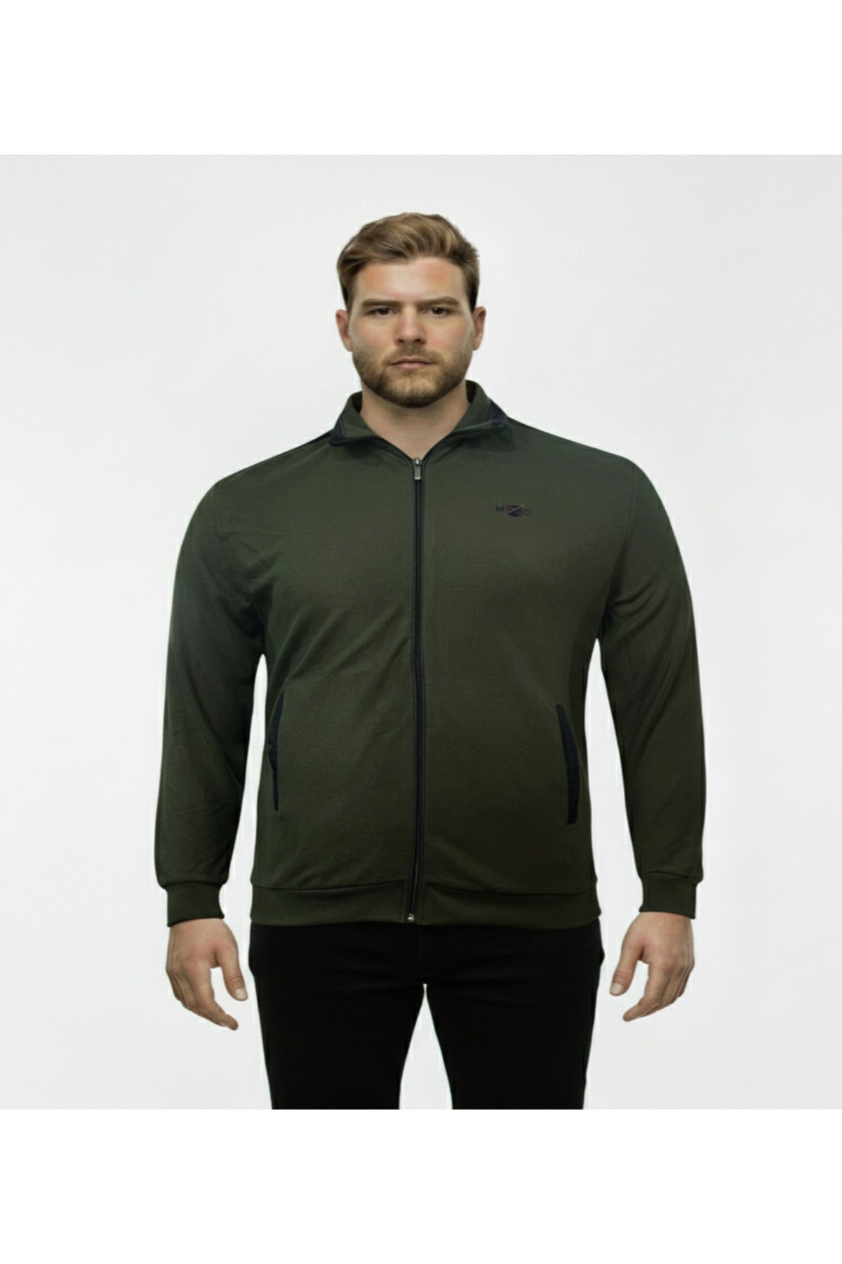 Büyük Beden Fermuarlı Uzun Kollu Sweatshirt