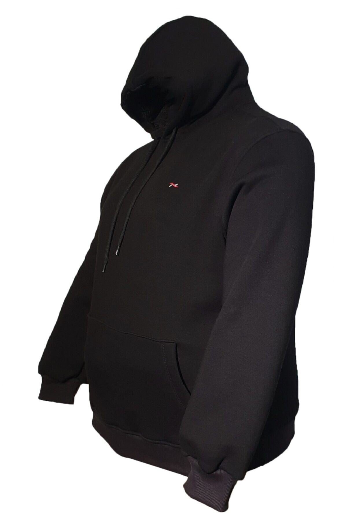 Büyük Beden Kapşonlu Kışlık Sweatshirt