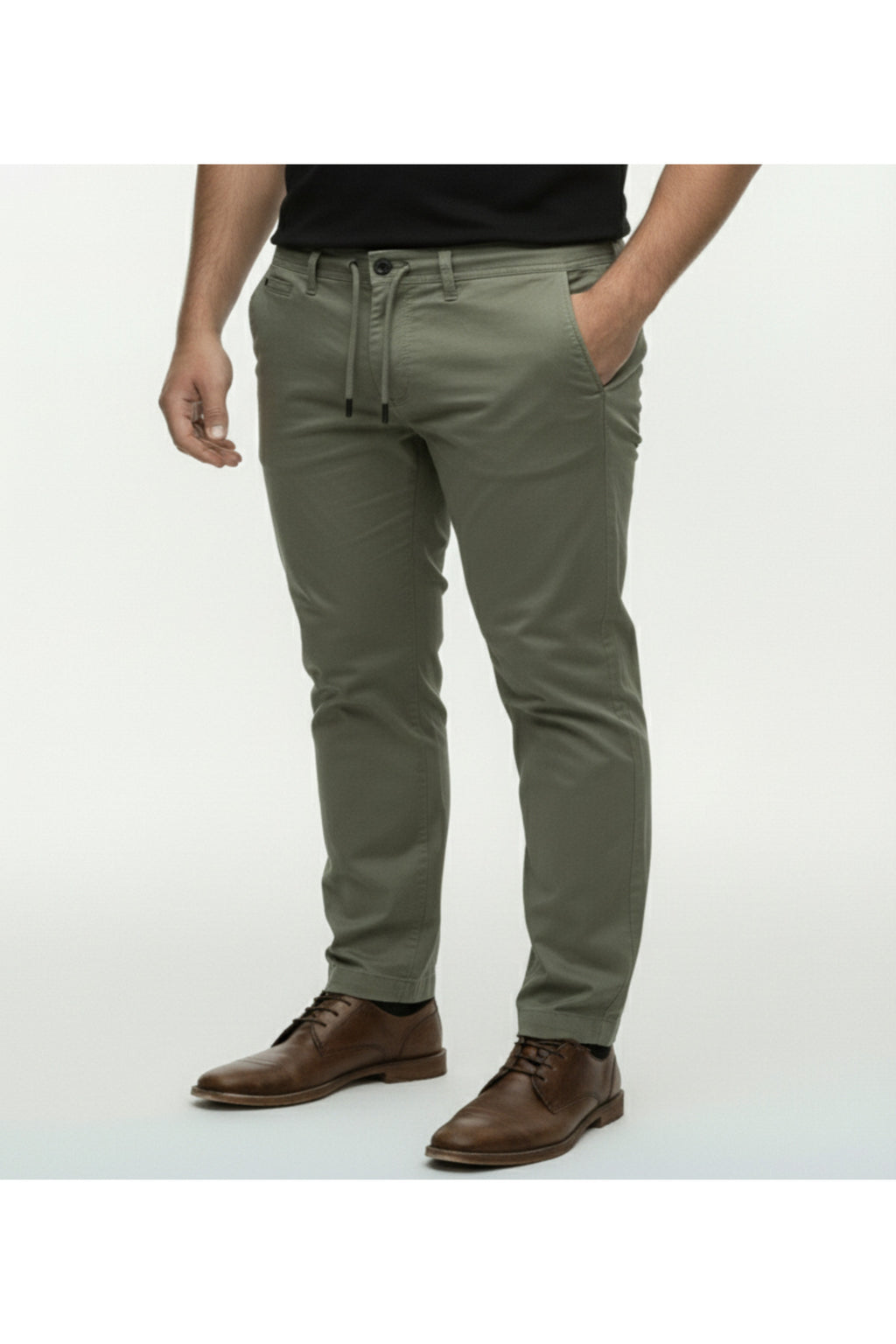 Büyük Beden Beli Lastikli Gabardin Pantolon