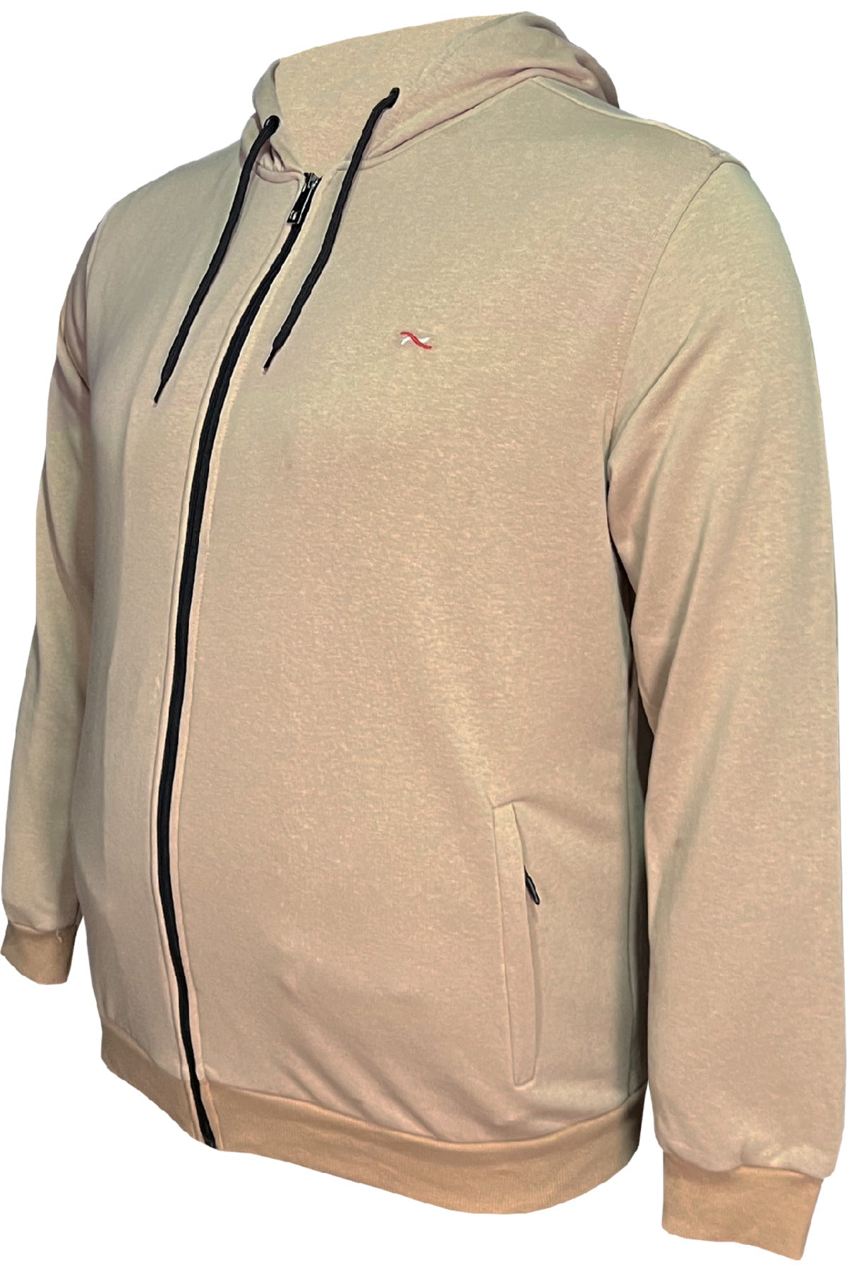 Büyük Beden Kapşonlu Fermuarlı Kışlık Sweatshirt