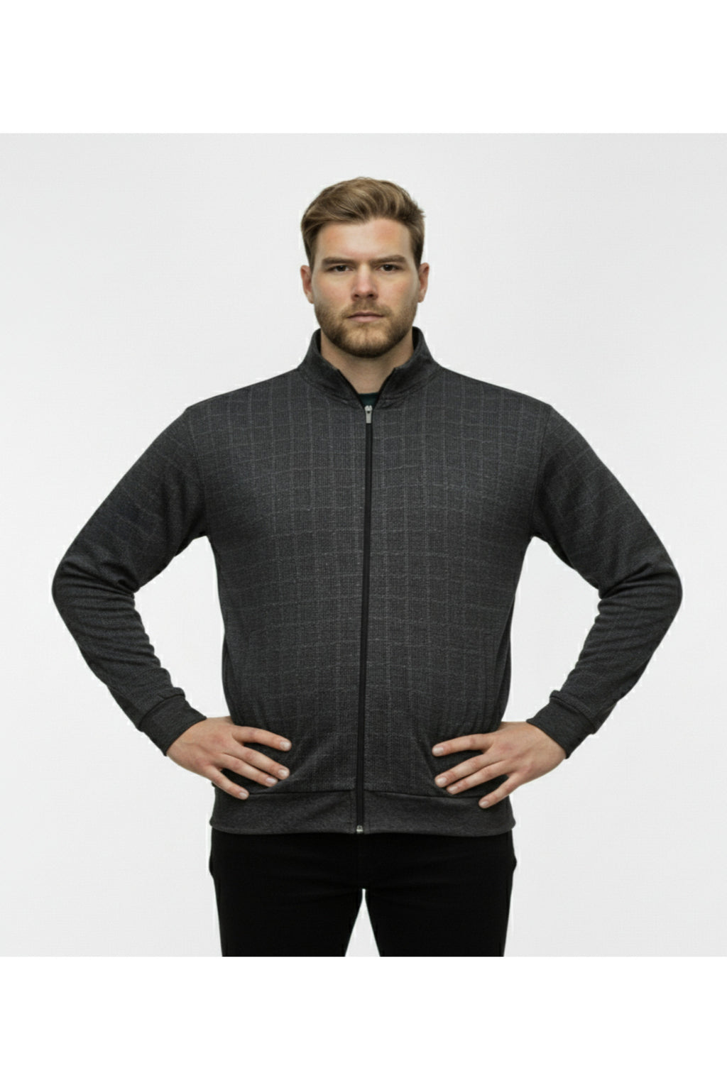 Büyük Beden Fermuarlı Uzun Kollu Sweatshirt