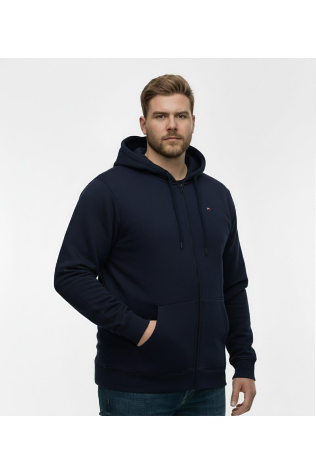 Büyük Beden Kapşonlu Fermuarlı Kışlık Sweatshirt