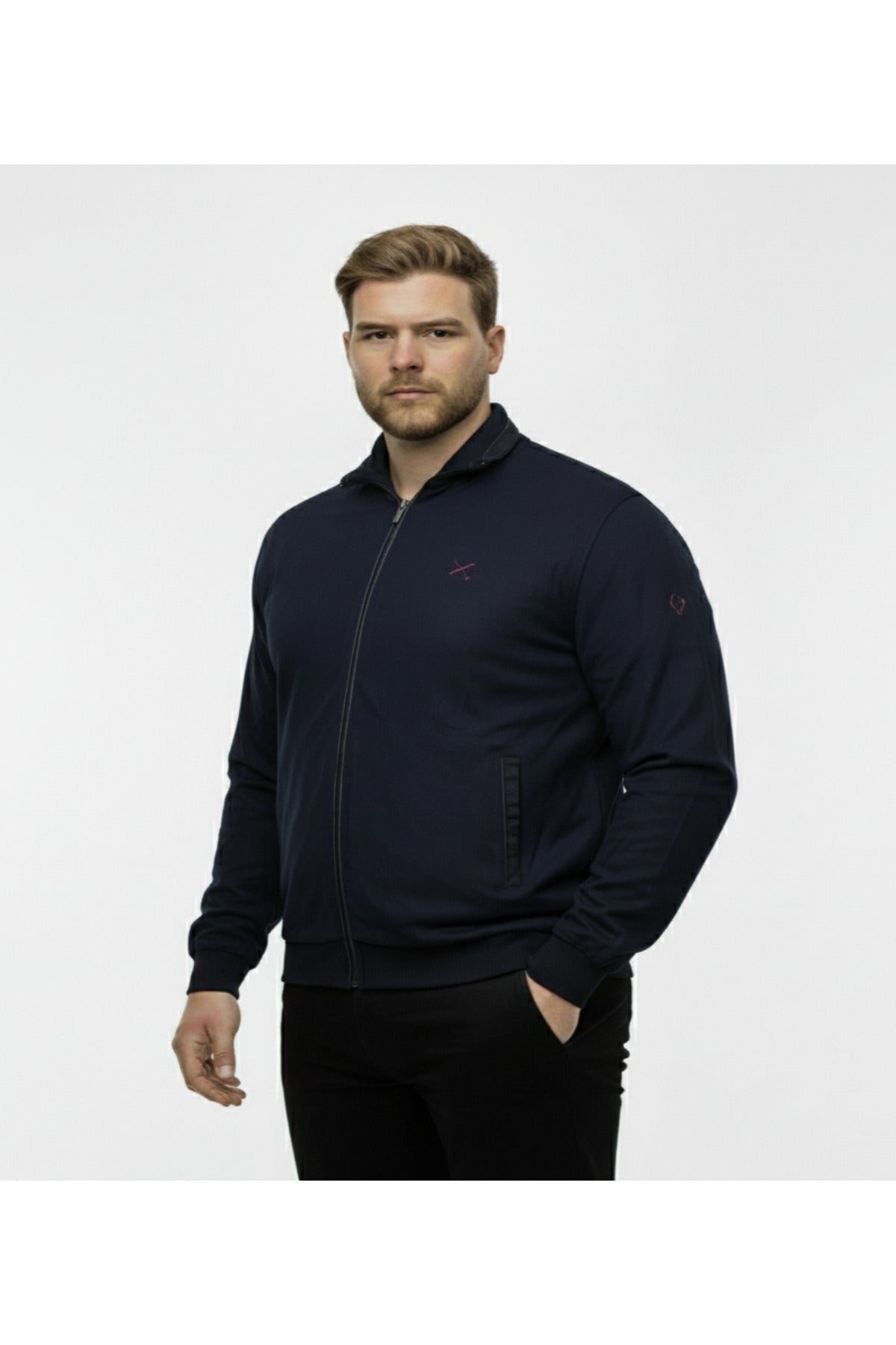 Büyük Beden Fermuarlı Uzun Kollu Sweatshirt