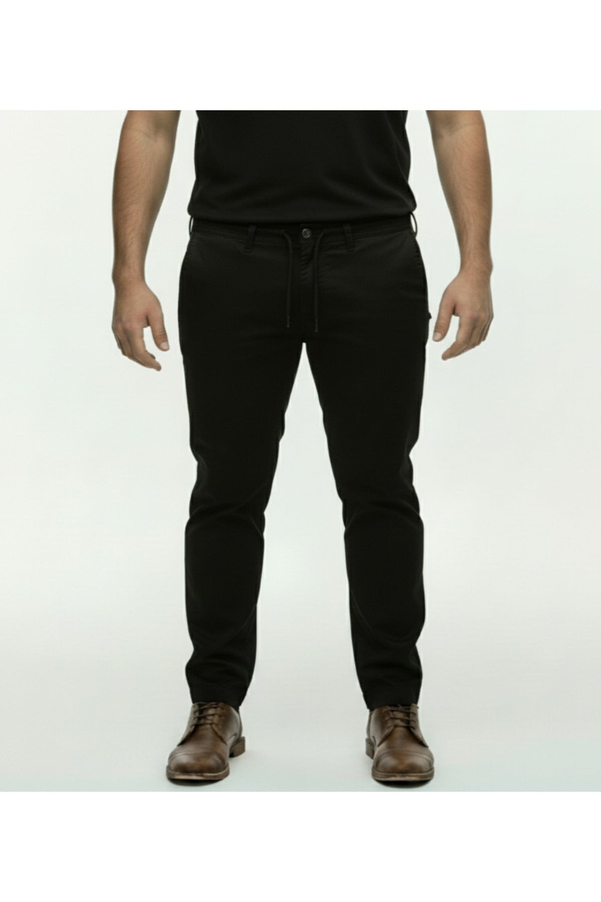 Büyük Beden Beli Lastikli Gabardin Pantolon