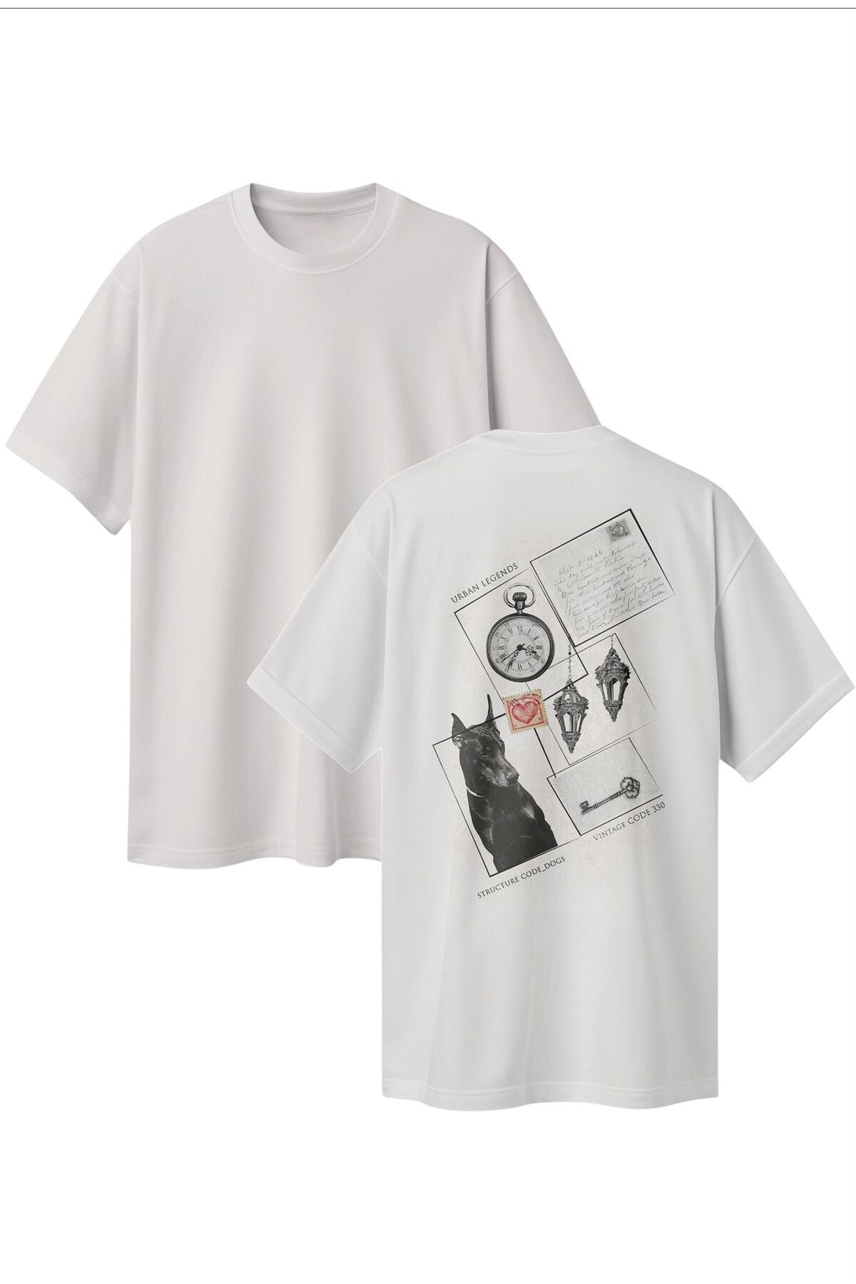 Büyük Beden Dijital Arka Baskılı T-shirt