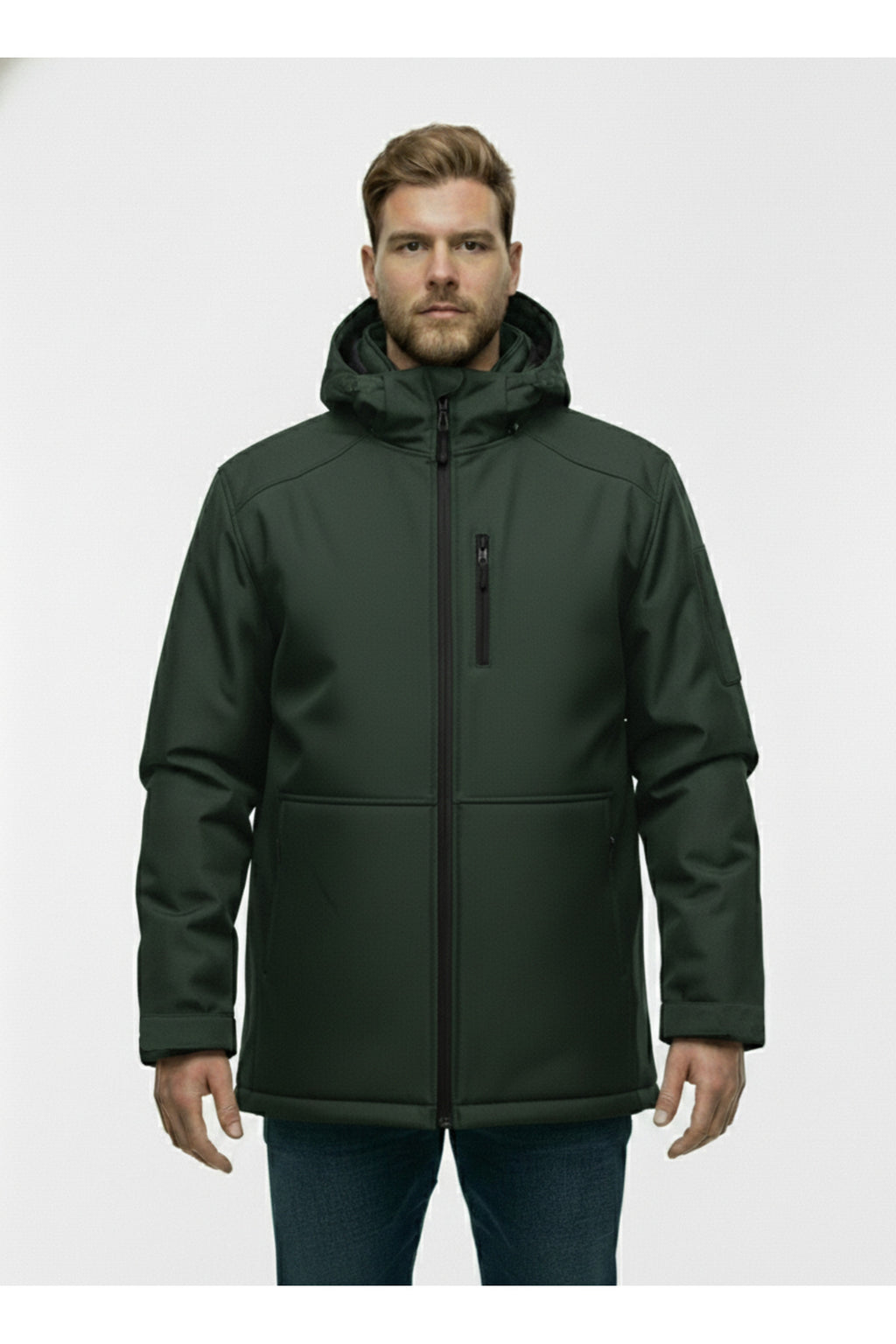 Büyük Beden Softshell Su Geçirmez Kapuşonlu Erkek Kaban 3XL-8L