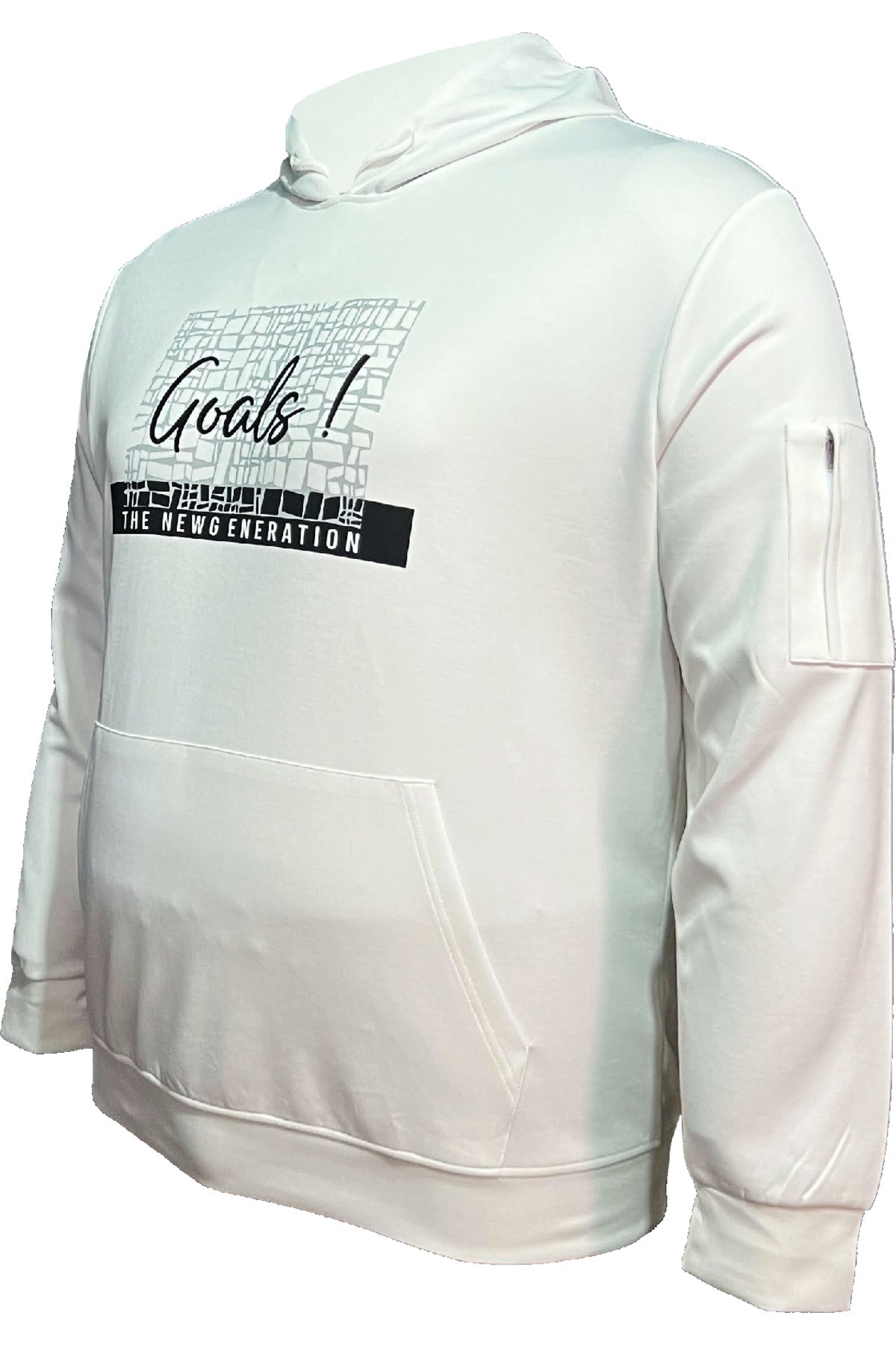 Büyük Beden Kapşonlu Baskılı Sweatshirt