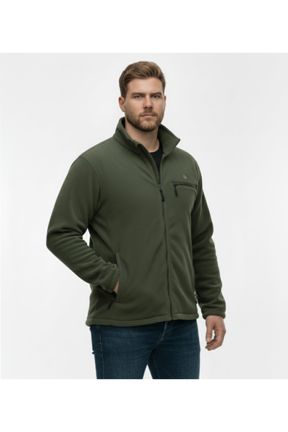 Büyük Beden Fermuarlı Polar Sweatshirt Bordo