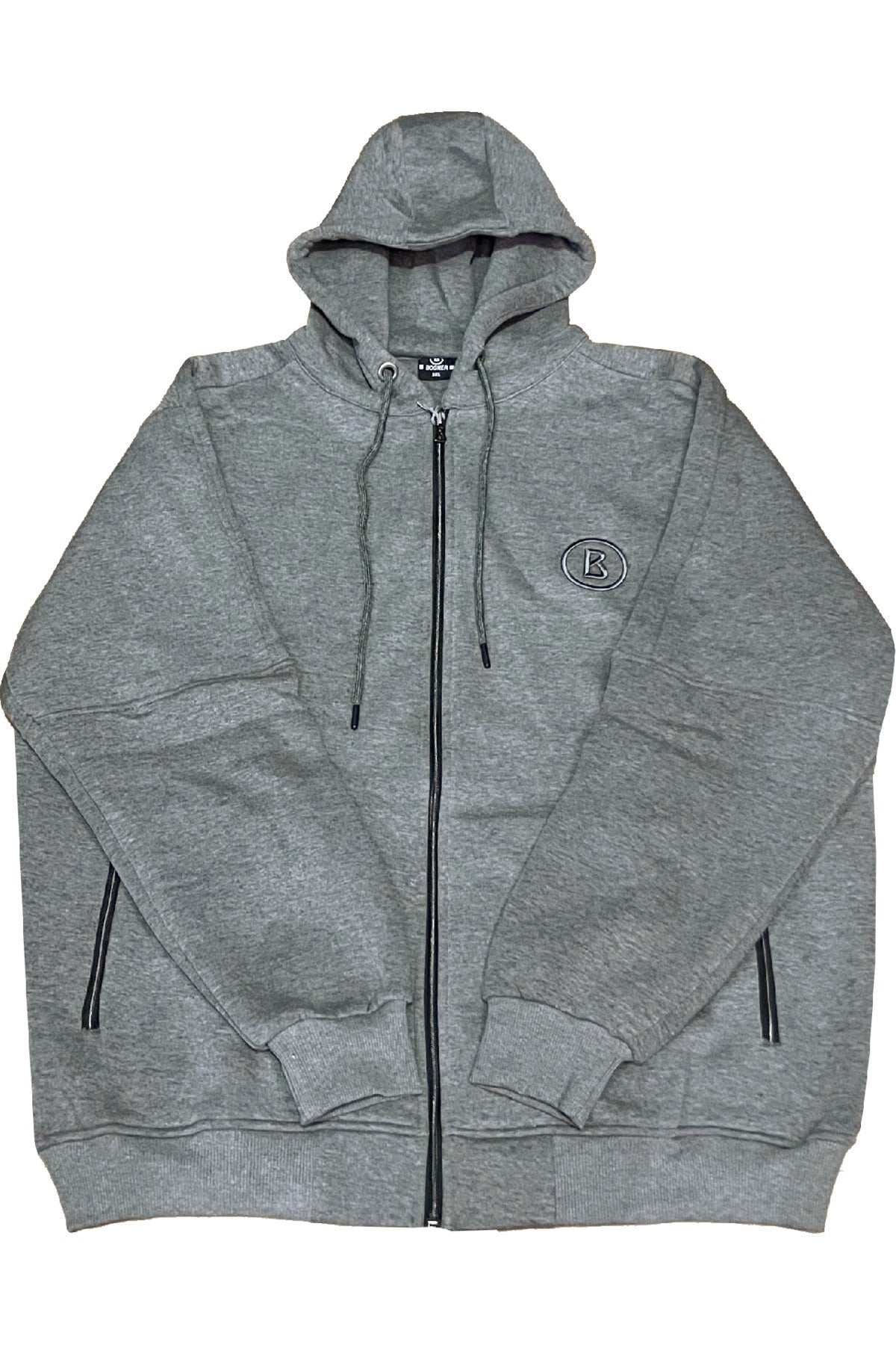 Büyük Beden Kapşonlu Fermuarlı Sweatshirt