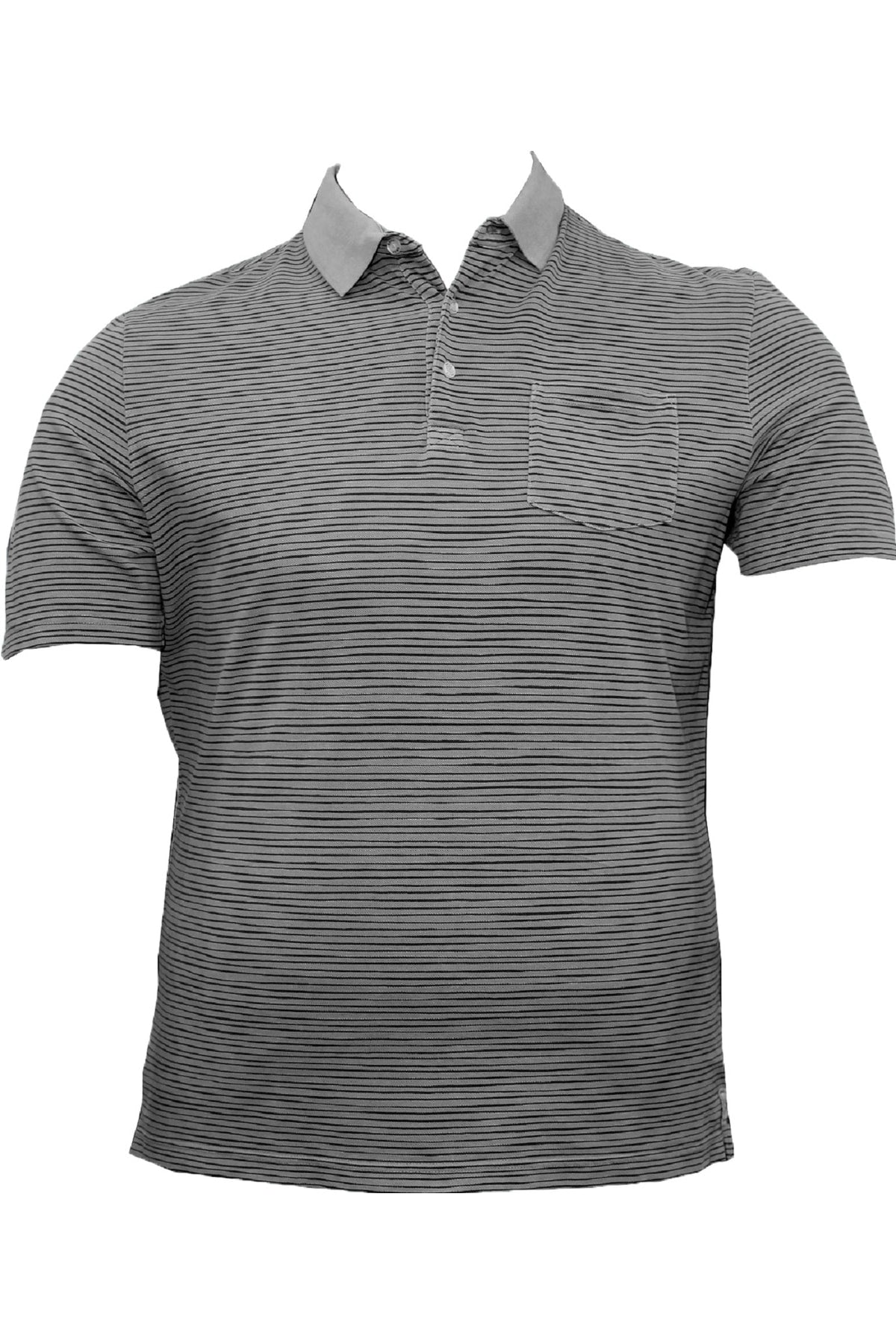 Büyük Beden Polo Yaka Çizgili T-shirt