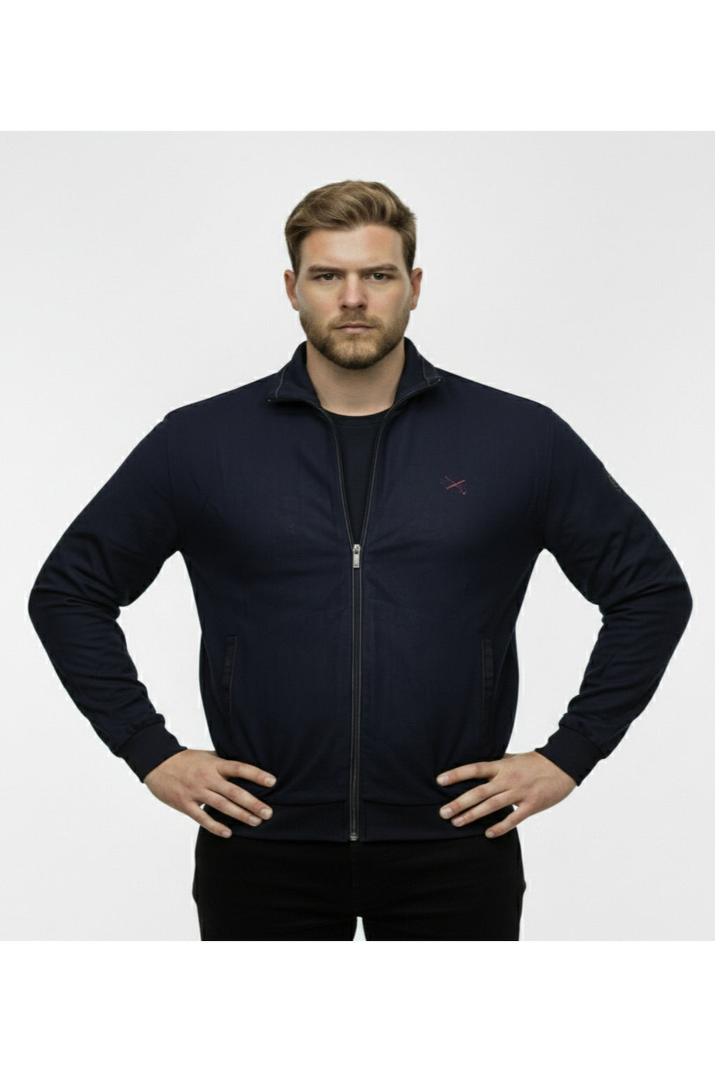 Büyük Beden Fermuarlı Uzun Kollu Sweatshirt