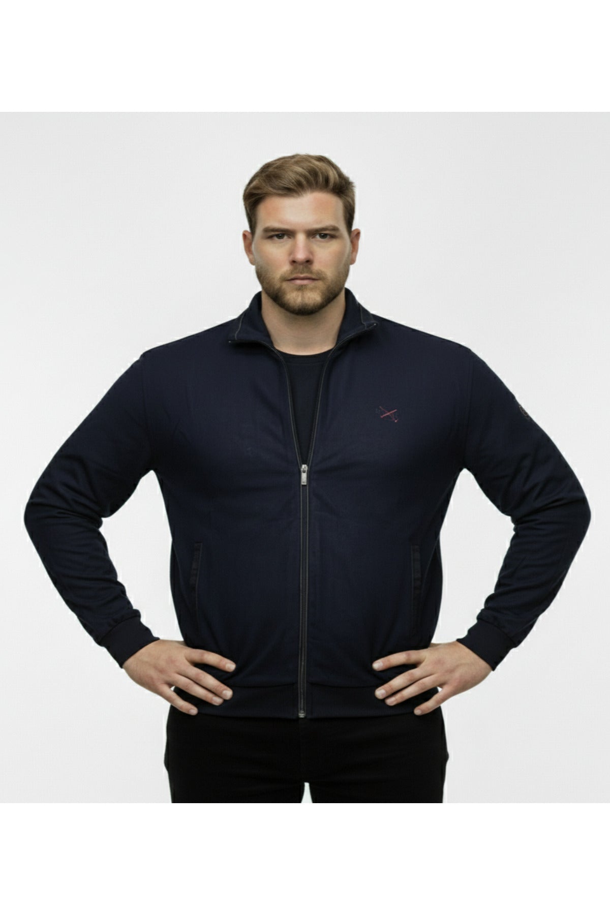 Büyük Beden Fermuarlı Uzun Kollu Sweatshirt