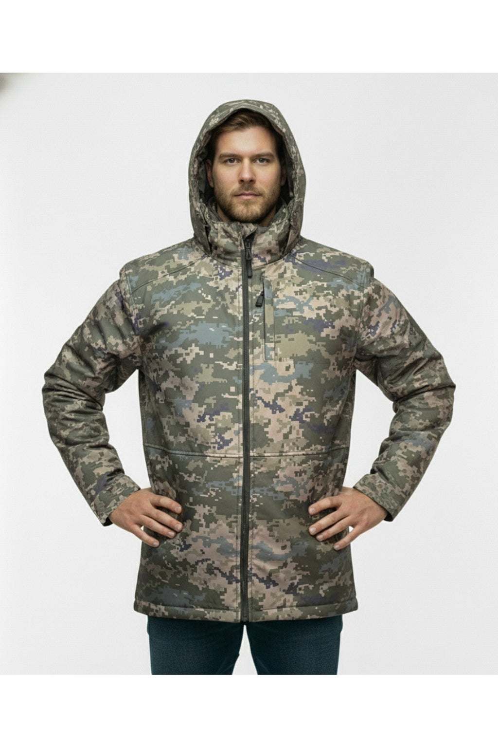 Büyük Beden Softshell Su Geçirmez Kapuşonlu Erkek Kaban 3XL-8L