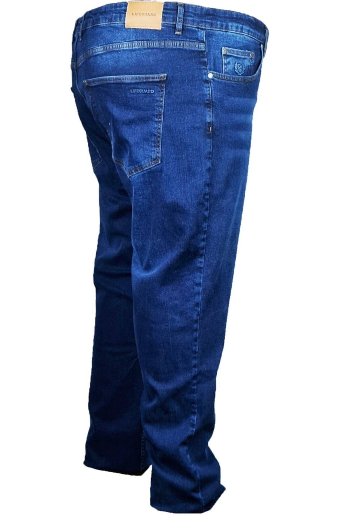 Erkek Indigo Büyük Beden Mevsimlik Likralı Kot Pantolon