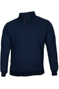 Büyük Beden Kışlık Polo Yaka Sweatshirt Lacivert