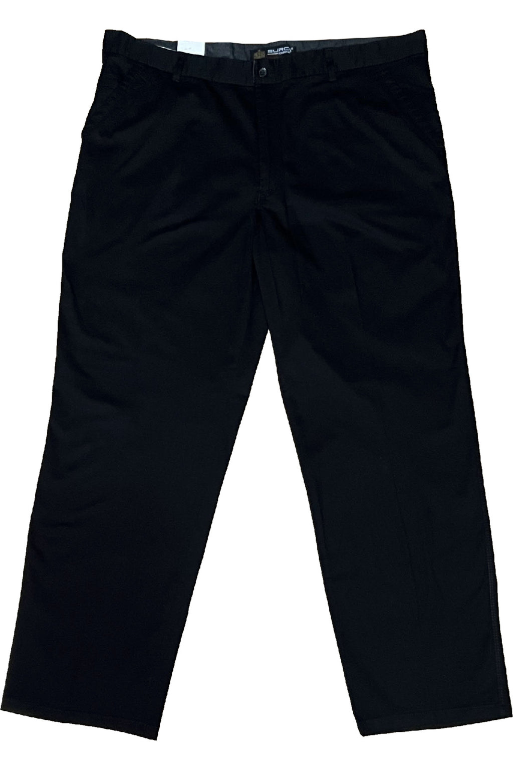 Büyük Beden Erkek Siyah Likralı Chino Gabardin Pantolon