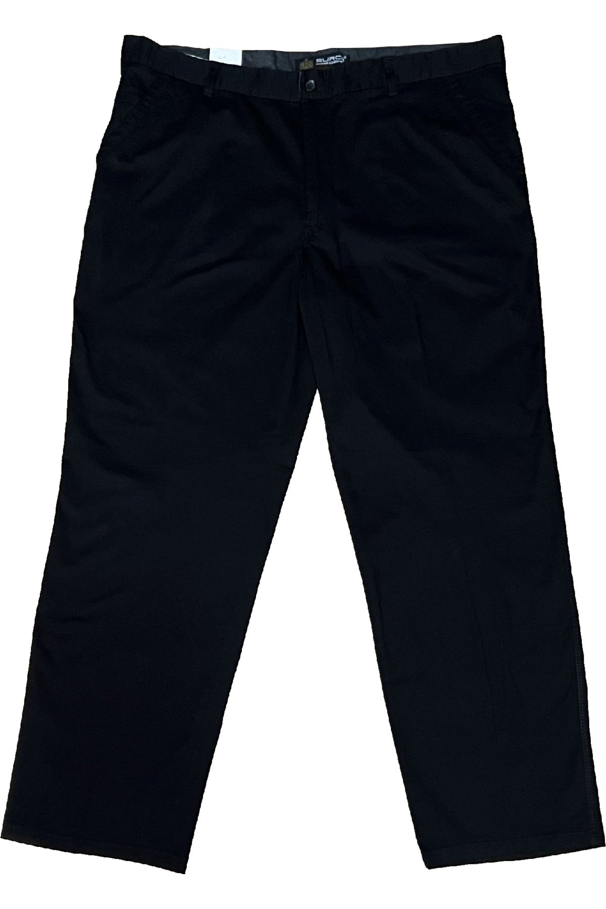 Büyük Beden Erkek Siyah Likralı Chino Gabardin Pantolon