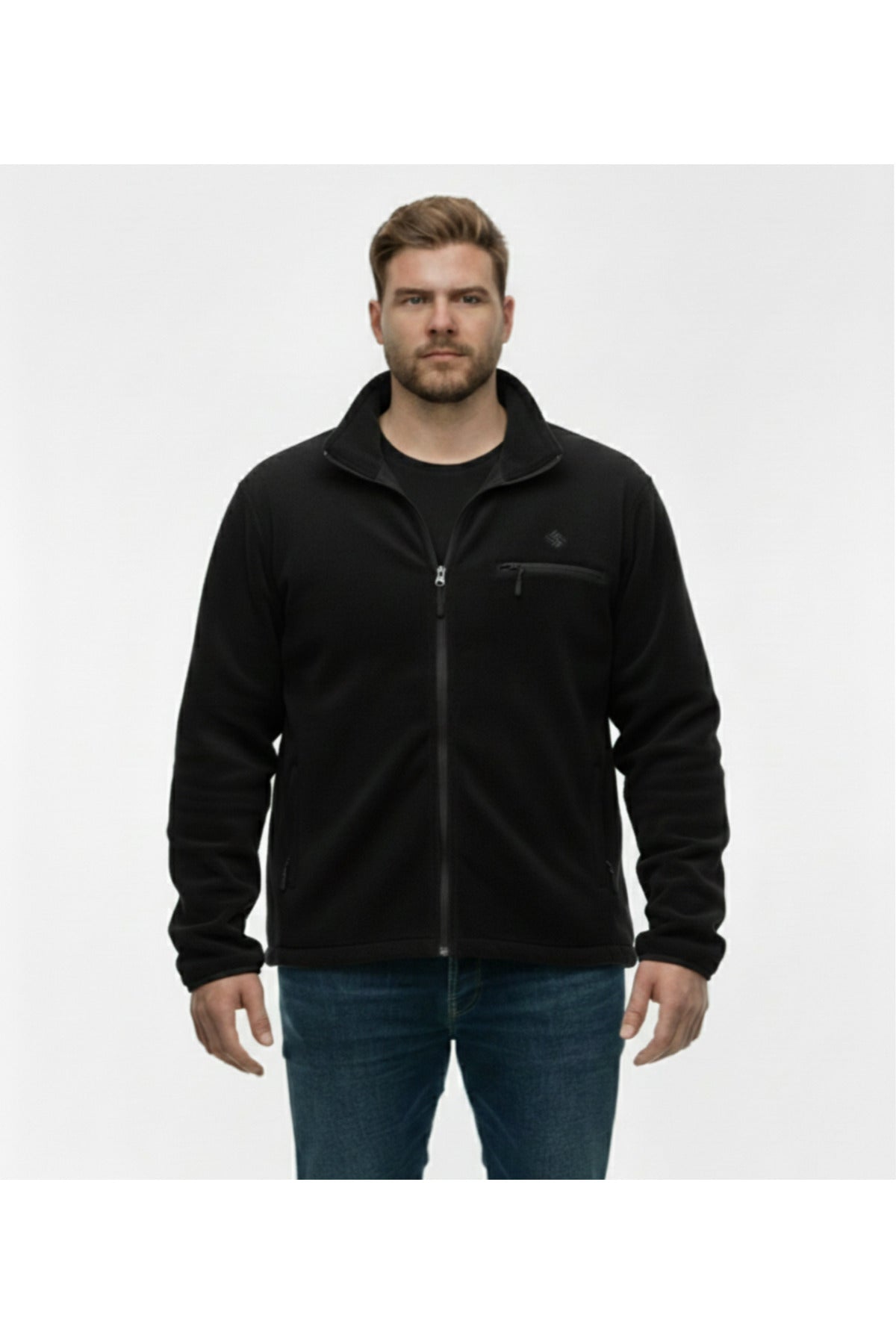 Büyük Beden Fermuarlı Polar Sweatshirt Bordo