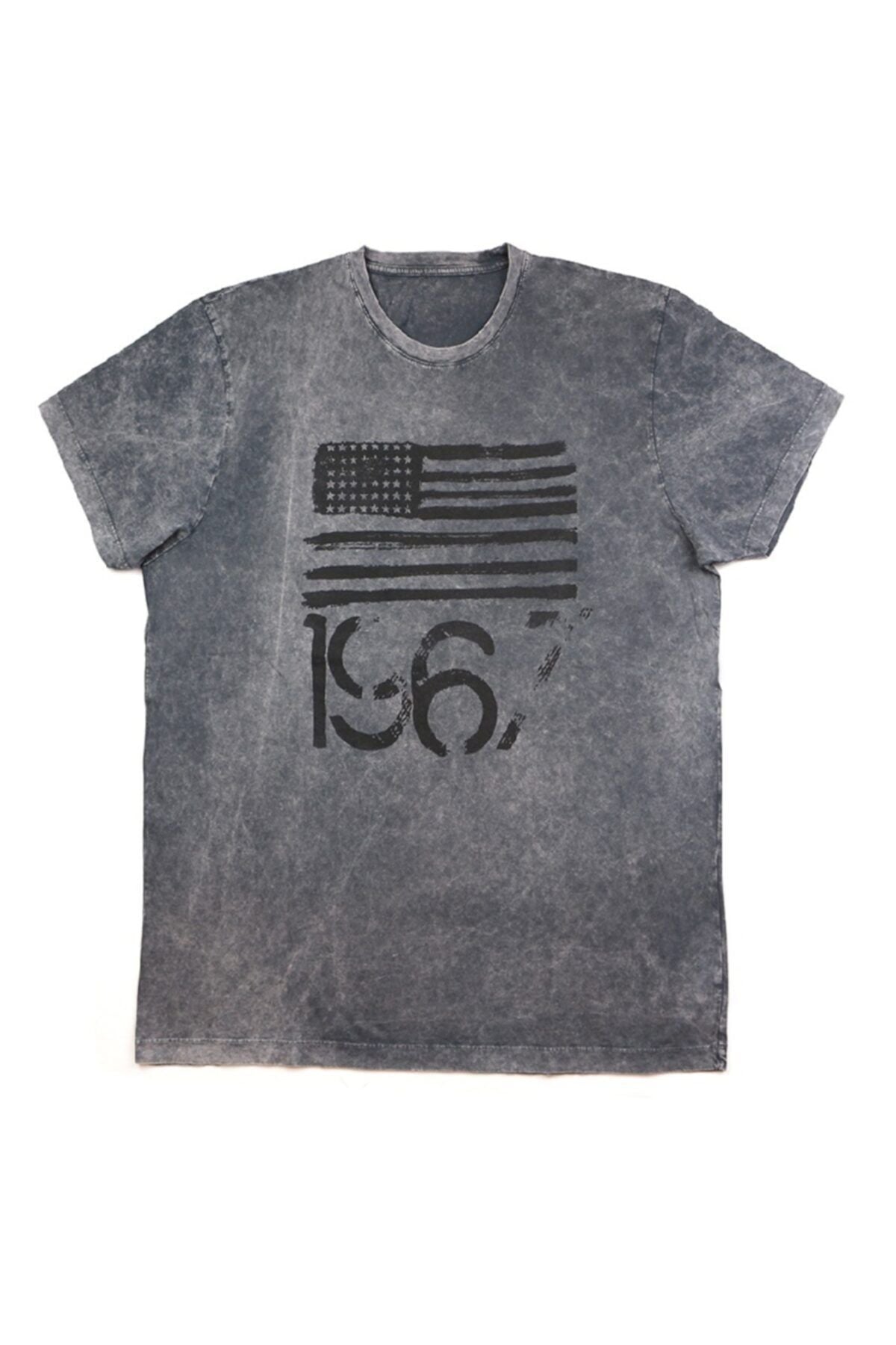 Büyük Beden Özel Yıkamalı Baskılı T-shirt