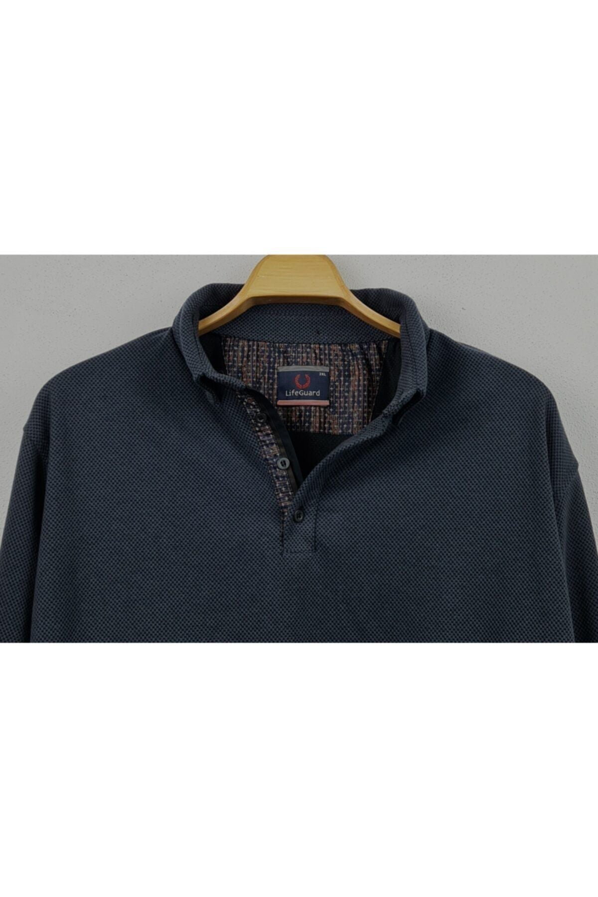 Büyük Beden Kışlık Polo Yaka Sweatshirt Antrasit