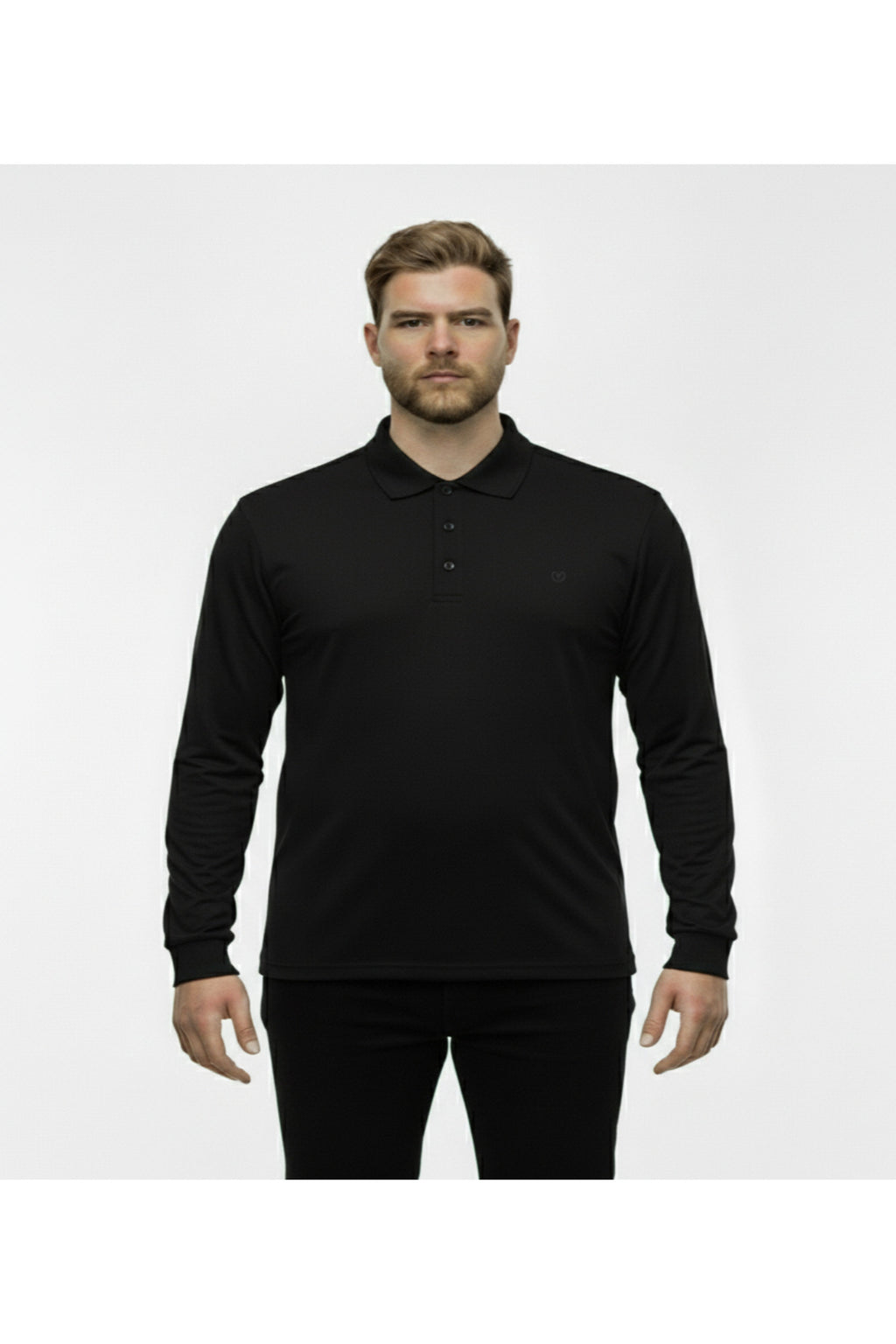 Büyük Beden Polo Yaka Yıkamalı Likralı Sweatshirt