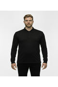 Büyük Beden Polo Yaka Yıkamalı Likralı Sweatshirt