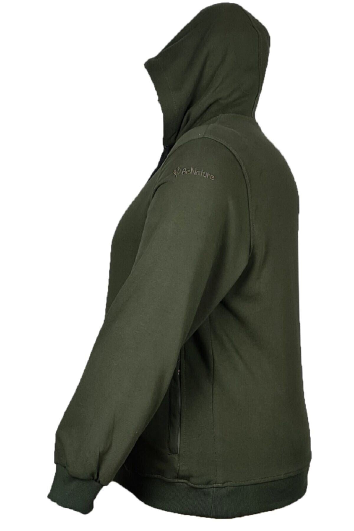 Büyük Beden Kapüşonlu Sweatshirt Yeşil