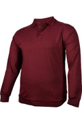Büyük Beden Likralı Polo Yaka Sweatshirt Lacivert