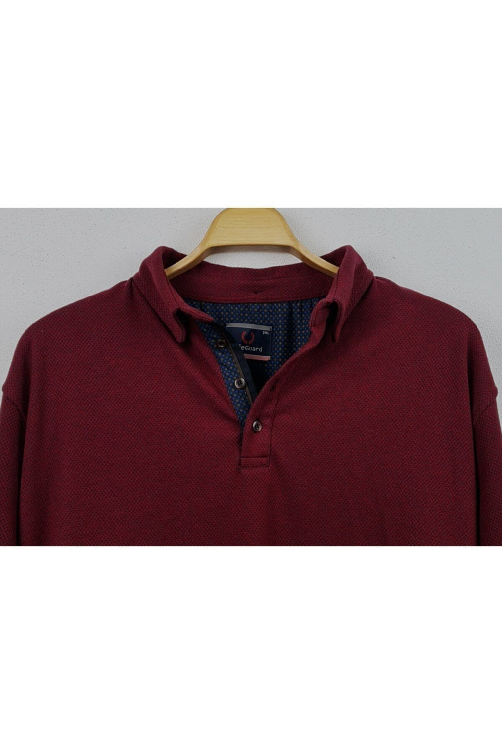 Büyük Beden Kışlık Polo Yaka Sweatshirt Bordo