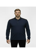 Büyük Beden Polo Yaka Uzun Kollu Sweatshirt