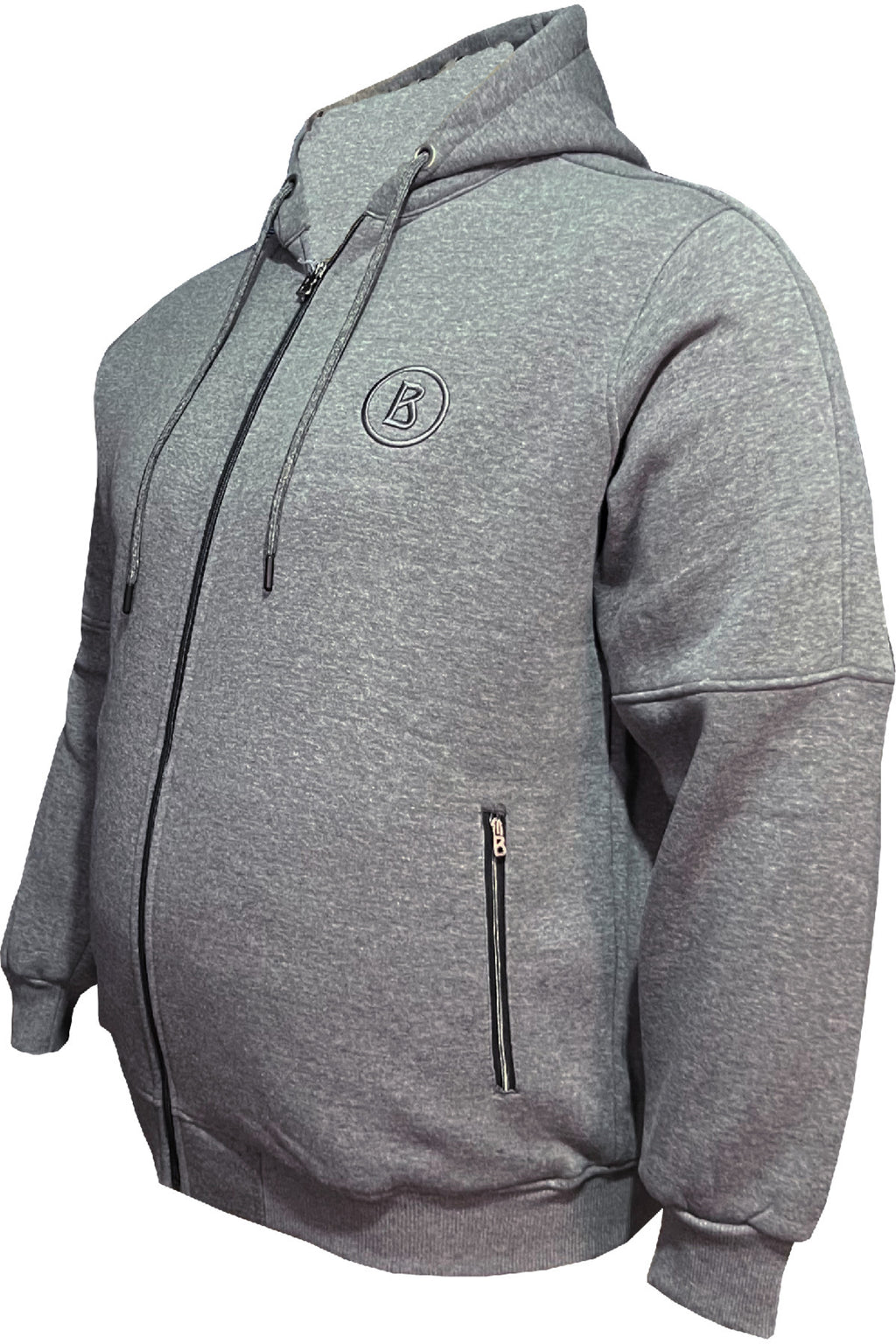 Büyük Beden Kapşonlu Fermuarlı Sweatshirt
