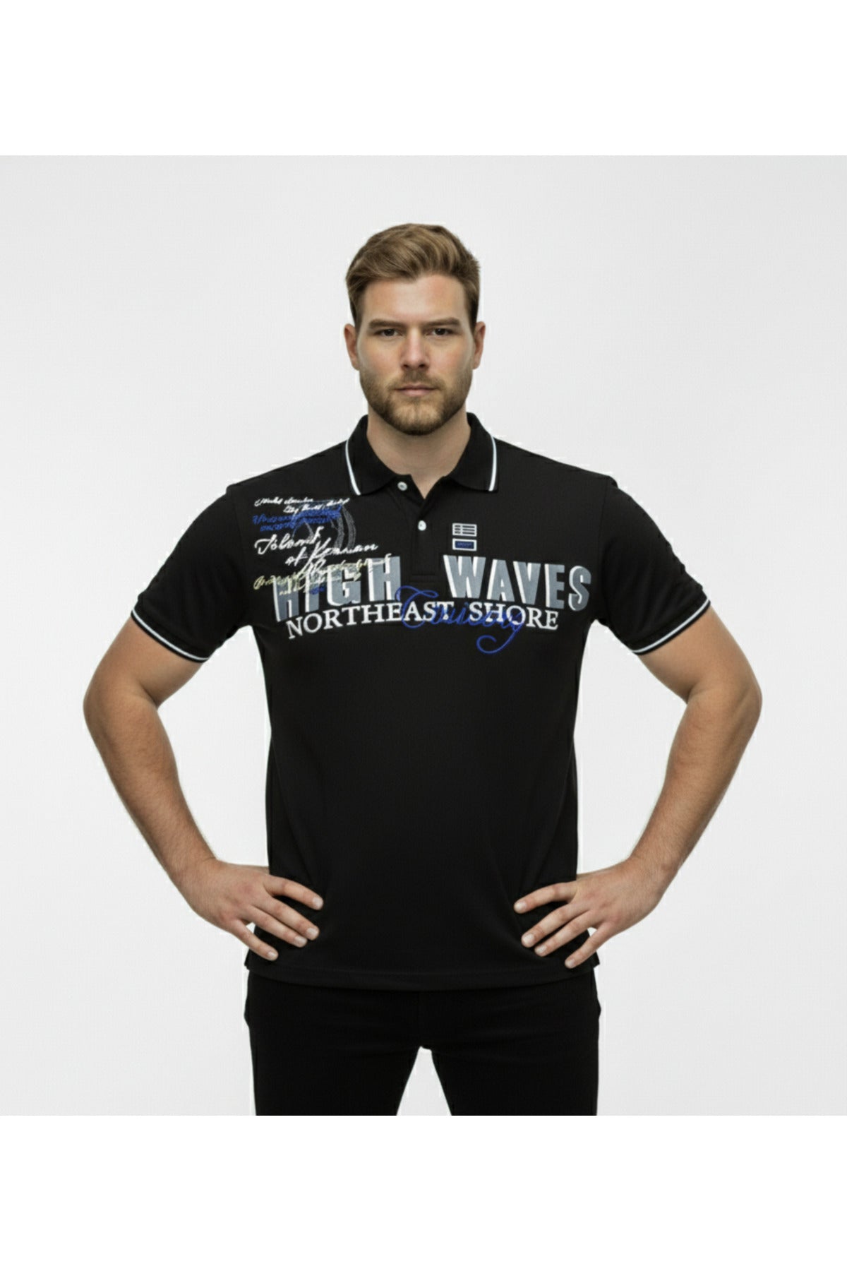 Diorise Büyük Beden Polo Yaka Lakost T-shirt
